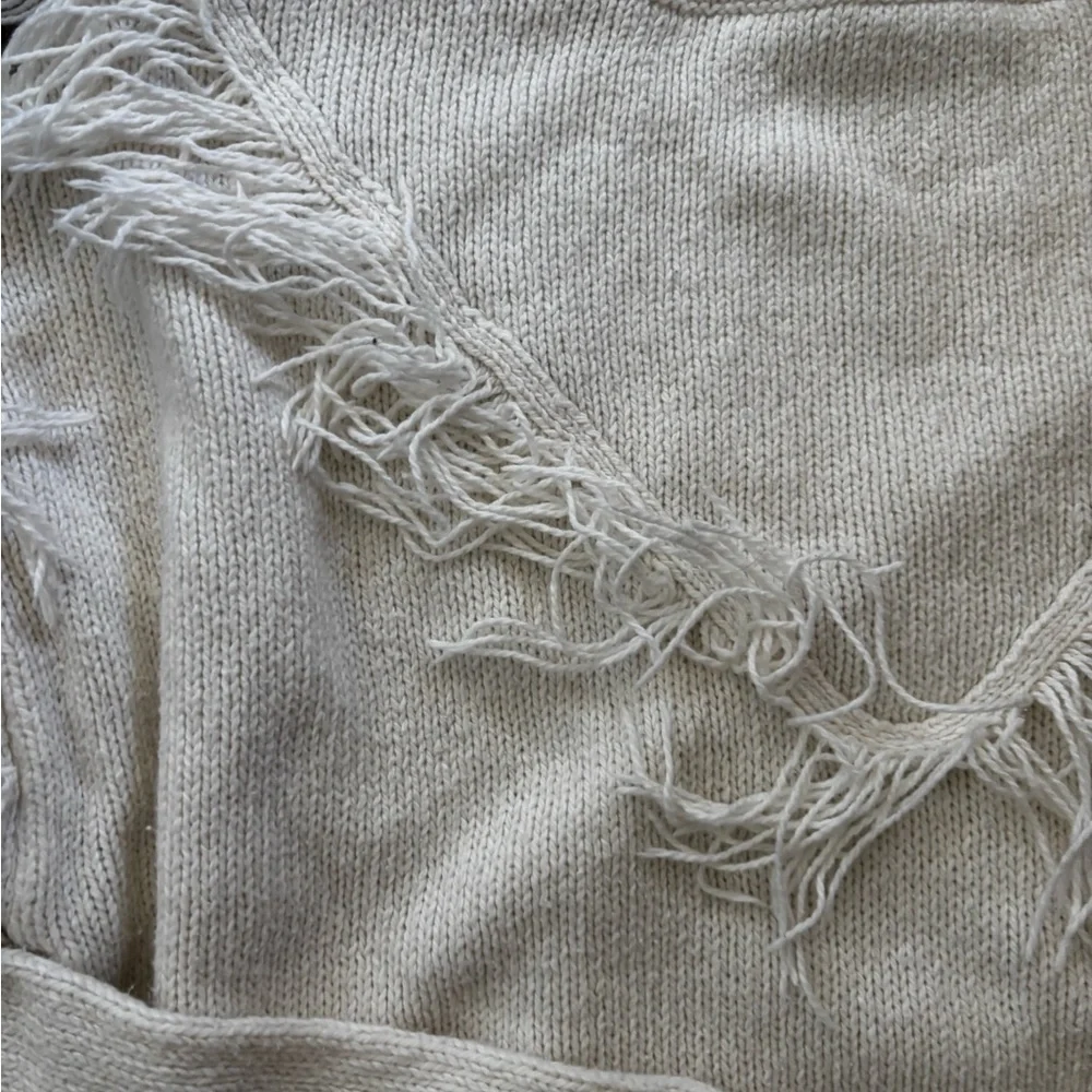 Wild Pearl Ivory Fringed Sweater - Picture 2 of 5